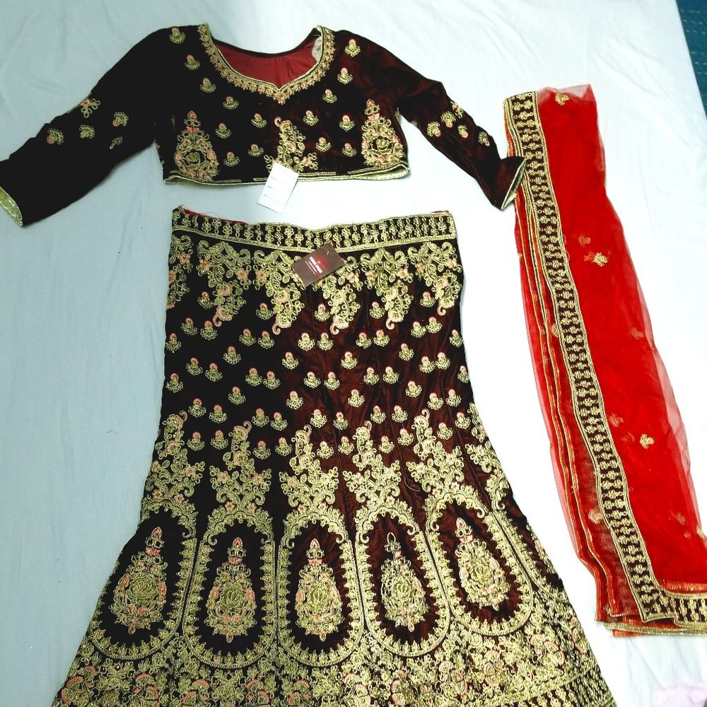New! Indian Lehenga Embroidery